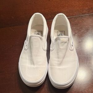 Vans Classic White Canvas Slip-Ons women's size 6